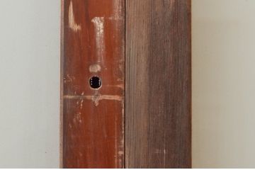 アンティーク建具　明るい木色がレトロな雰囲気を盛り上げるガラス戸2枚セット(引き戸)(R-076061)
