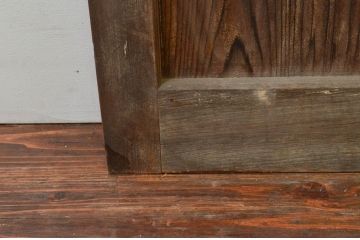 アンティーク建具　明るい木色がレトロな雰囲気を盛り上げるガラス戸2枚セット(引き戸)(R-076061)
