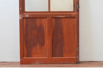 アンティーク建具　ノスタルジックで味わいのあるドア1枚(ガラス扉、木製扉)(R-076062)