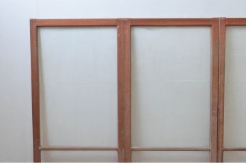 アンティーク建具　レトロ空間におすすめ!素朴な木味が魅力的なガラス窓4枚セット(引き戸、ガラス戸)(R-076063)