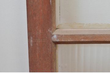 アンティーク建具　レトロ空間におすすめ!素朴な木味が魅力的なガラス窓4枚セット(引き戸、ガラス戸)(R-076063)