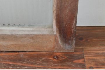 アンティーク建具　レトロ空間におすすめ!素朴な木味が魅力的なガラス窓4枚セット(引き戸、ガラス戸)(R-076063)