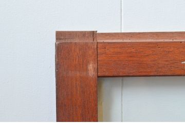 アンティーク建具　レトロ空間におすすめ!素朴な木味が魅力的なガラス窓4枚セット(引き戸、ガラス戸)(R-076063)