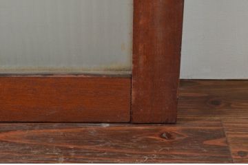 アンティーク建具　レトロ空間におすすめ!素朴な木味が魅力的なガラス窓4枚セット(引き戸、ガラス戸)(R-076063)