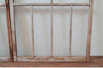 アンティーク建具　どこか懐かしさを感じるガラス窓2枚セット(引き戸、ガラス戸)(R-076064)