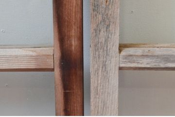 アンティーク建具　どこか懐かしさを感じるガラス窓2枚セット(引き戸、ガラス戸)(R-076064)