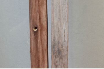 アンティーク建具　どこか懐かしさを感じるガラス窓2枚セット(引き戸、ガラス戸)(R-076064)