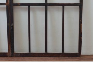 アンティーク建具　どこか懐かしさを感じるガラス窓2枚セット(引き戸、ガラス戸)(R-076064)