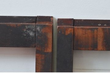 アンティーク建具　どこか懐かしさを感じるガラス窓2枚セット(引き戸、ガラス戸)(R-076064)