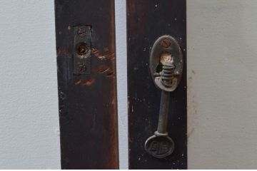 アンティーク建具　どこか懐かしさを感じるガラス窓2枚セット(引き戸、ガラス戸)(R-076064)