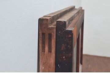 アンティーク建具　どこか懐かしさを感じるガラス窓2枚セット(引き戸、ガラス戸)(R-076064)