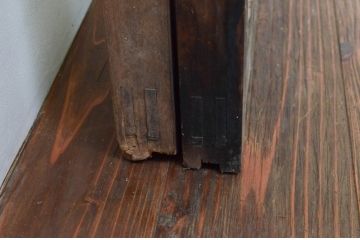 アンティーク建具　どこか懐かしさを感じるガラス窓2枚セット(引き戸、ガラス戸)(R-076064)