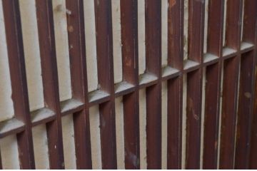 アンティーク建具　上品な組子が空間のアクセントになる障子付き書院戸4枚セット(窓、引き戸、障子戸)(R-076065)