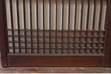 アンティーク建具　上品な組子が空間のアクセントになる障子付き書院戸4枚セット(窓、引き戸、障子戸)(R-076065)