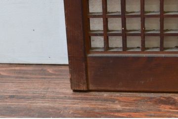 アンティーク建具　上品な組子が空間のアクセントになる障子付き書院戸4枚セット(窓、引き戸、障子戸)(R-076065)