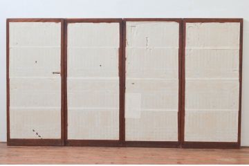 アンティーク建具　上品な組子が空間のアクセントになる障子付き書院戸4枚セット(窓、引き戸、障子戸)(R-076065)
