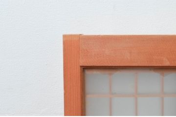 アンティーク建具　躍動感あふれる虎の彫刻が目を惹く書院戸4枚セット(窓、引き戸、ガラス戸)(R-076067)