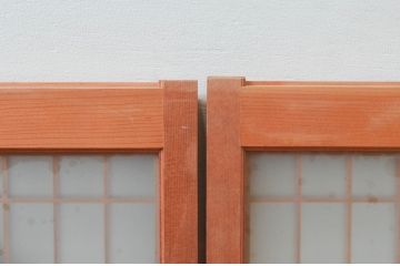 アンティーク建具　躍動感あふれる虎の彫刻が目を惹く書院戸4枚セット(窓、引き戸、ガラス戸)(R-076067)