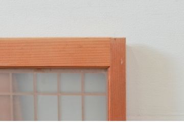 アンティーク建具　躍動感あふれる虎の彫刻が目を惹く書院戸4枚セット(窓、引き戸、ガラス戸)(R-076067)