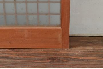 アンティーク建具　躍動感あふれる虎の彫刻が目を惹く書院戸4枚セット(窓、引き戸、ガラス戸)(R-076067)