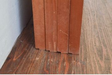 アンティーク建具　躍動感あふれる虎の彫刻が目を惹く書院戸4枚セット(窓、引き戸、ガラス戸)(R-076067)