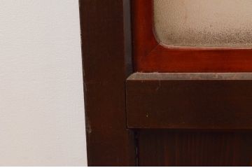 アンティーク建具　和モダンな空間づくりにおすすめの幅広ガラス帯戸2枚セット(引き戸、板戸、ガラス戸)(R-076069)