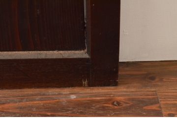 アンティーク建具　和モダンな空間づくりにおすすめの幅広ガラス帯戸2枚セット(引き戸、板戸、ガラス戸)(R-076069)