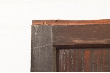 アンティーク建具　和モダンな空間づくりにおすすめの幅広ガラス帯戸2枚セット(引き戸、板戸、ガラス戸)(R-076069)