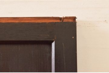 アンティーク建具　和モダンな空間づくりにおすすめの幅広ガラス帯戸2枚セット(引き戸、板戸、ガラス戸)(R-076069)