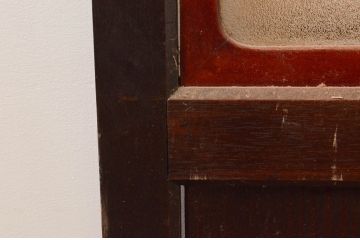アンティーク建具　和モダンな空間づくりにおすすめの幅広ガラス帯戸2枚セット(引き戸、板戸、ガラス戸)(R-076069)