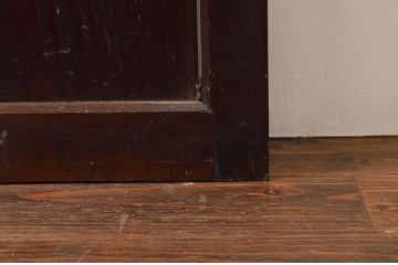 アンティーク建具　和モダンな空間づくりにおすすめの幅広ガラス帯戸2枚セット(引き戸、板戸、ガラス戸)(R-076069)