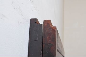 アンティーク建具　和モダンな空間づくりにおすすめの幅広ガラス帯戸2枚セット(引き戸、板戸、ガラス戸)(R-076069)