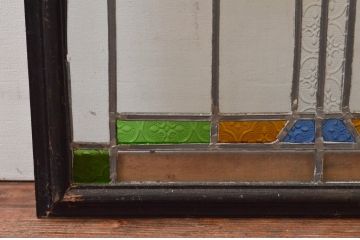 ビンテージ建具　華やかな蝶の図柄が存在感を放つステンドグラス1枚(明り取り、明かり取り、窓、ヴィンテージ)(R-076070)