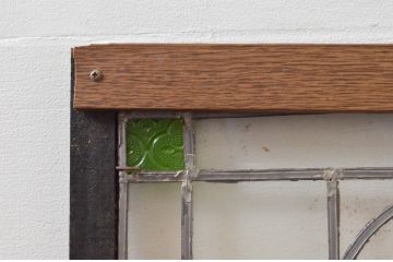 ビンテージ建具　華やかな蝶の図柄が存在感を放つステンドグラス1枚(明り取り、明かり取り、窓、ヴィンテージ)(R-076070)