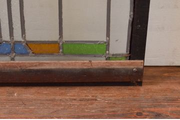 ビンテージ建具　華やかな蝶の図柄が存在感を放つステンドグラス1枚(明り取り、明かり取り、窓、ヴィンテージ)(R-076070)