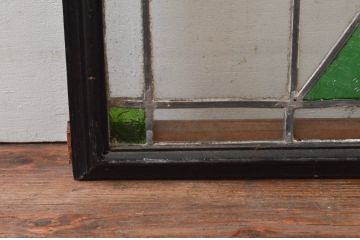 ビンテージ建具　華やかな鳥の図柄が存在感を放つステンドグラス1枚(明り取り、明かり取り、窓、ヴィンテージ)(R-076071)