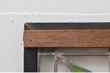 ビンテージ建具　華やかな鳥の図柄が存在感を放つステンドグラス1枚(明り取り、明かり取り、窓、ヴィンテージ)(R-076071)