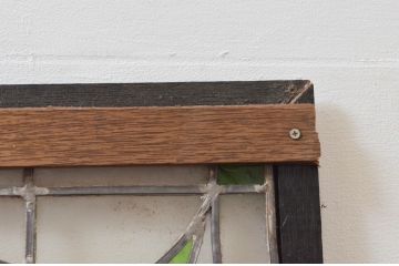 ビンテージ建具　華やかな鳥の図柄が存在感を放つステンドグラス1枚(明り取り、明かり取り、窓、ヴィンテージ)(R-076071)