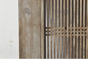 アンティーク建具　和の趣溢れる筬欄間1枚(格子欄間、明かり取り、明り取り、おさらんま、オサランマ)(R-076074)