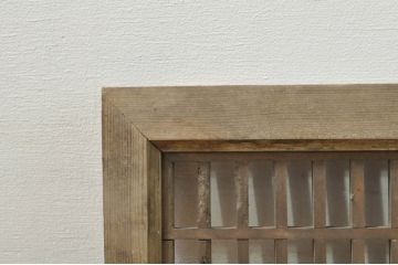 アンティーク建具　和の雰囲気溢れる格子欄間1枚(明かり取り、筬欄間、おさらんま、オサランマ)(R-076075)