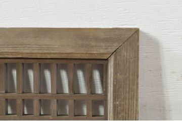 アンティーク建具　和の雰囲気溢れる格子欄間1枚(明かり取り、筬欄間、おさらんま、オサランマ)(R-076075)