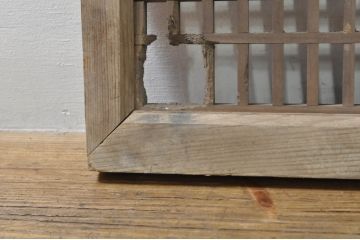 アンティーク建具　和の雰囲気溢れる格子欄間1枚(明かり取り、筬欄間、おさらんま、オサランマ)(R-076075)