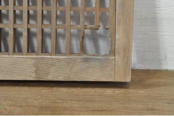 アンティーク建具　和の雰囲気溢れる格子欄間1枚(明かり取り、筬欄間、おさらんま、オサランマ)(R-076075)