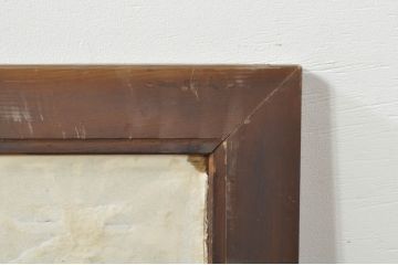 アンティーク建具　凝ったデザインが魅力的な障子付き組子欄間1枚(明り取り、明かり取り)(R-076076)