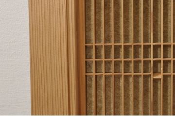 アンティーク建具　繊細な格子が目を惹く障子付き筬欄間1枚(明かり取り、明り取り、オサランマ、おさらんま、格子欄間)(R-076077)