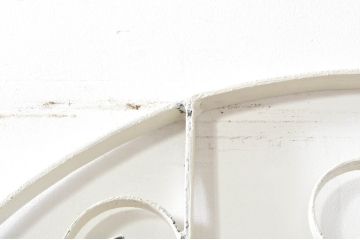 アンティーク建具　ペイント仕上げ限定　かわいいデザインのアイアンゲート1枚(鉄扉、フェンス)(R-076078)