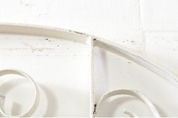 アンティーク建具　ペイント仕上げ限定　かわいいデザインのアイアンゲート1枚(鉄扉、フェンス)(R-076078)