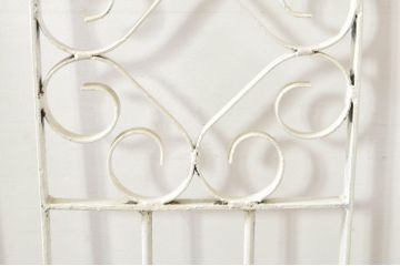 アンティーク建具　ペイント仕上げ限定　かわいいデザインのアイアンゲート1枚(鉄扉、フェンス)(R-076078)