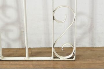 アンティーク建具　ペイント仕上げ限定　かわいいデザインのアイアンゲート1枚(鉄扉、フェンス)(R-076078)