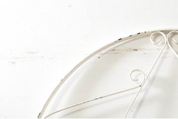 アンティーク建具　ペイント仕上げ限定　かわいいデザインのアイアンゲート1枚(鉄扉、フェンス)(R-076079)